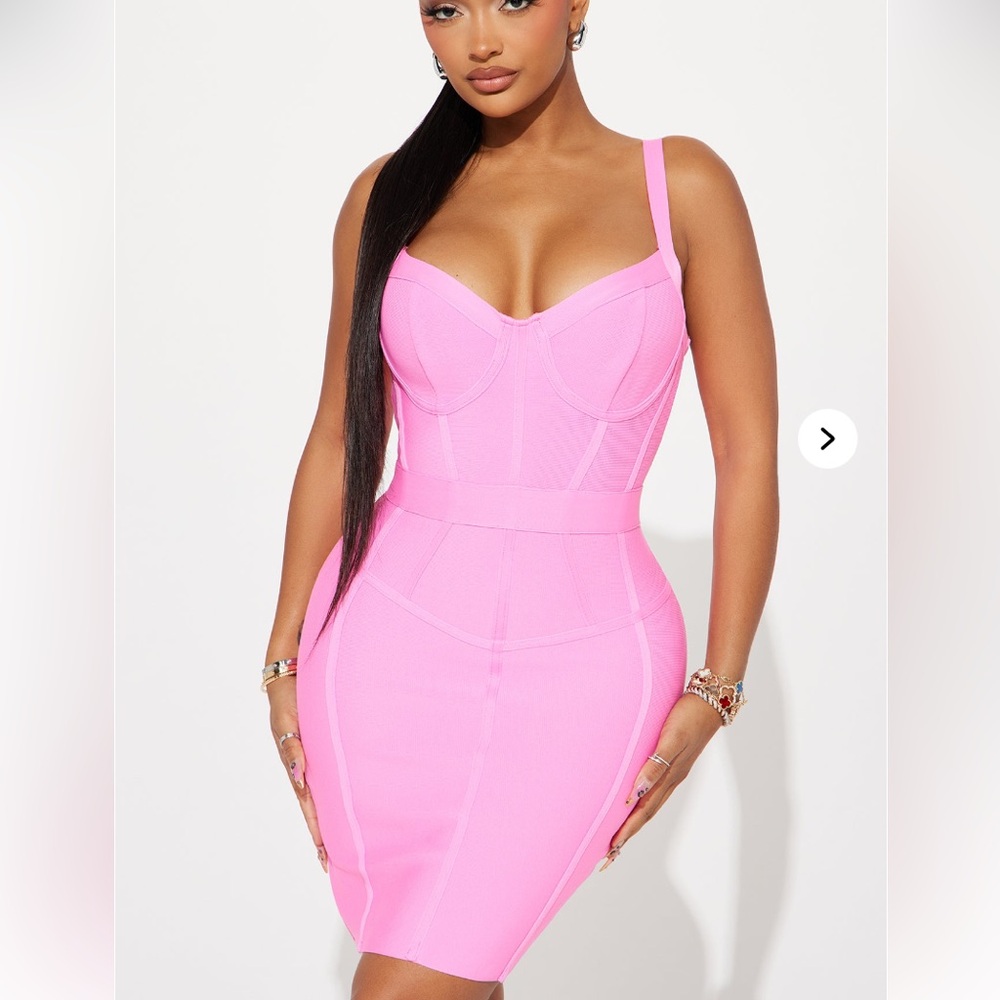 BAILEY Bandage Mini Dress Pink Fashion Nova Bodycon Trendy Dress Size Large